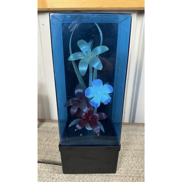 Vintage Fiber Optic Flower Display Case With Music Box- App 14” Tall- Read - Picture 2 of 14